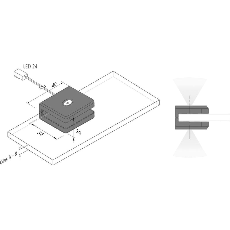 Hera - Downlight/Strahler/Flutlicht LED-Glaskantenbeleuchtung 20203008001