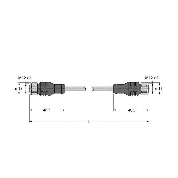 Turck - Konfektioniertes Sensor-Aktor-Kabel Feldbusleitung RKCV-RKCV #8900672 4-polig