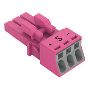 WAGO - Steckverbinder für steckbare Gebäudeinstallation Buchse 3-polig 890-283/082-000 Kod. B,pink − 50 Stück