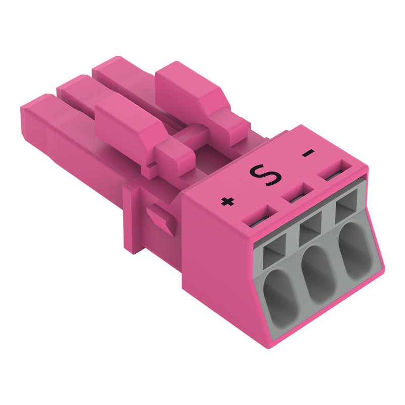 WAGO - Steckverbinder für steckbare Gebäudeinstallation Buchse 3-polig 890-283/082-000 Kod. B,pink − 50 Stück