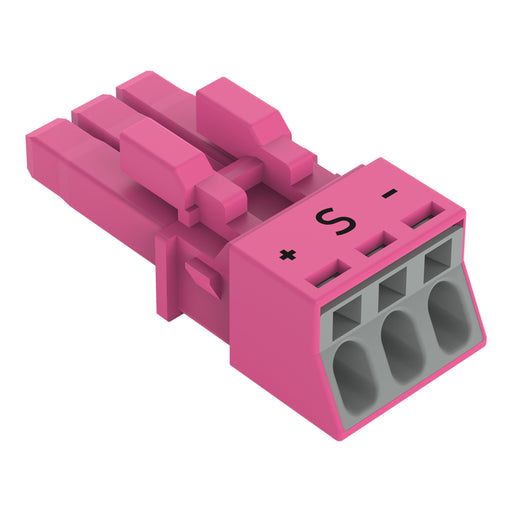 WAGO - Steckverbinder für steckbare Gebäudeinstallation Buchse 3-polig 890-283/082-000 Kod. B,pink − 50 Stück