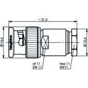 Telegärtner - Koax-Steckverbinder BNC-Kabelstecker 100123536 − 50 Stück