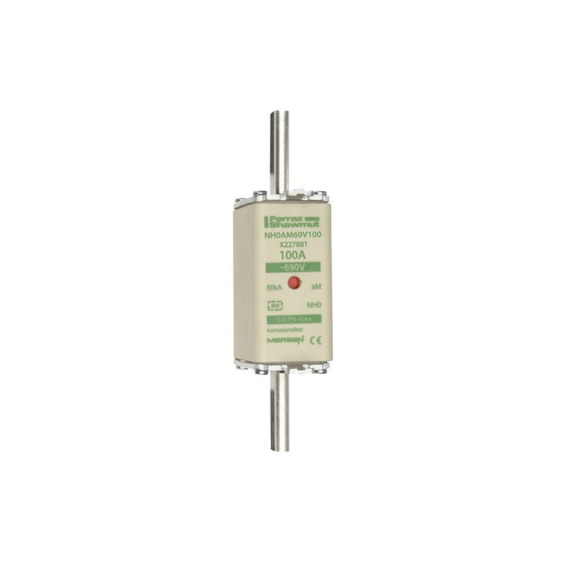 Mersen - Messersicherung Sicherungseinsatz NH aM NH0AM69V100 Gr.0 100A sfü KM − 3 Stück