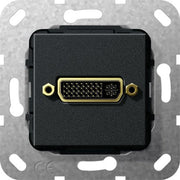 Gira - Einsatz/Abdeckung für Kommunikationstechnik DVI Gender Changer 564410 Einsatz sw matt