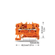 WAGO - Durchgangs-Reihenklemme Durchgangsklemme 2001-1202 2-Leiter, TS 35 − 100 Stück
