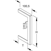 Niedax - Wandanschlussblende für Geräteeinbaukanal GK-Wandabschlussblende DWBR 170T80 W rechts 211x80mm