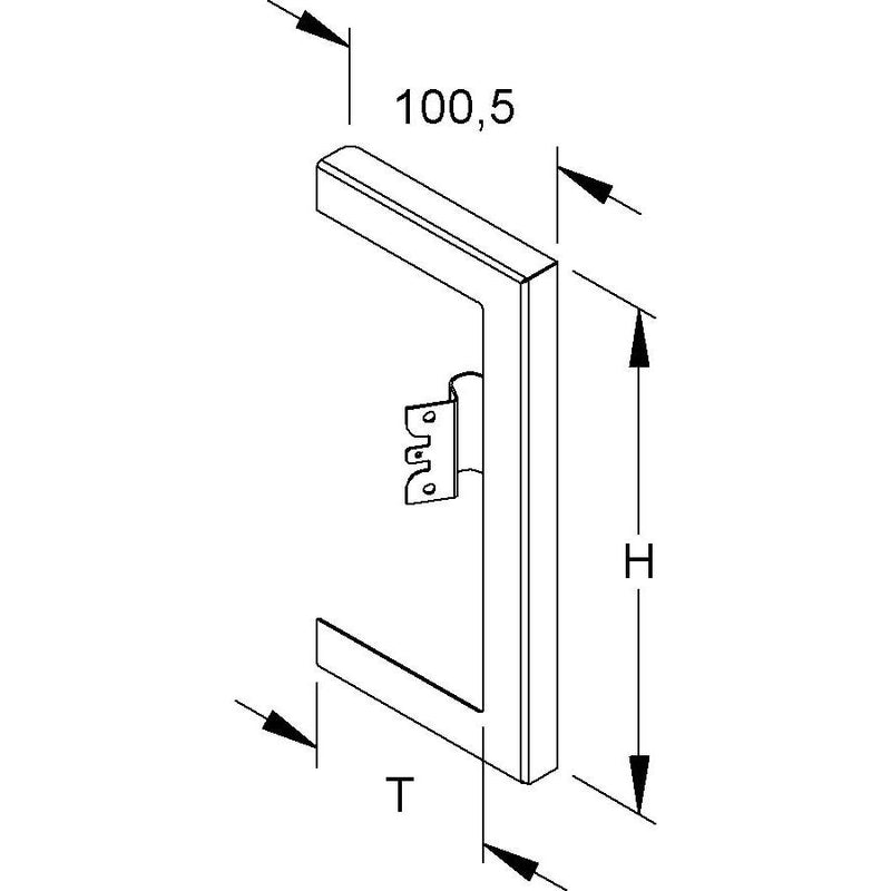 Niedax - Wandanschlussblende für Geräteeinbaukanal GK-Wandabschlussblende DWBR 170T80 W rechts 211x80mm