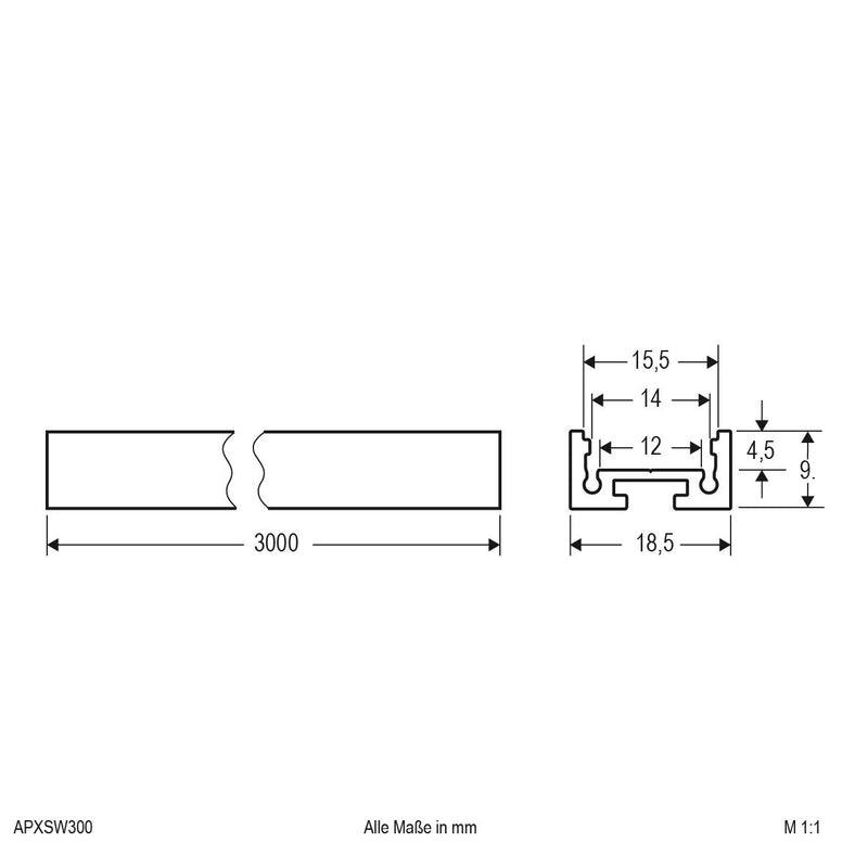 EVN Lichttechnik - Mechanisches Zubehör/Ersatzteile für Leuchten Profil für LED-Stripes APXSW300