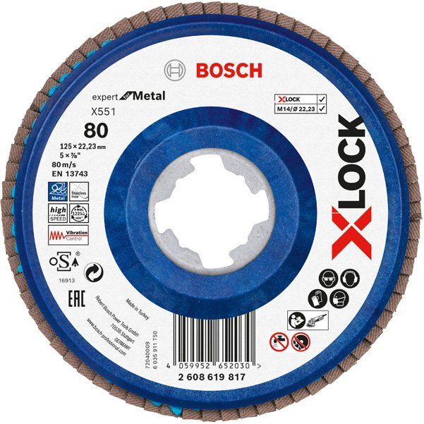 Bosch - Trenn-/Schleifscheibe X-LOCK-Fächerschleifscheib 2608619817 (VE10) eX551 Expert for