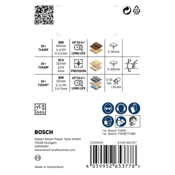 Bosch - Stichsägeblatt PRO Wood and Metal Rough 2607011946VE(30) Cut Stichsägeblatt