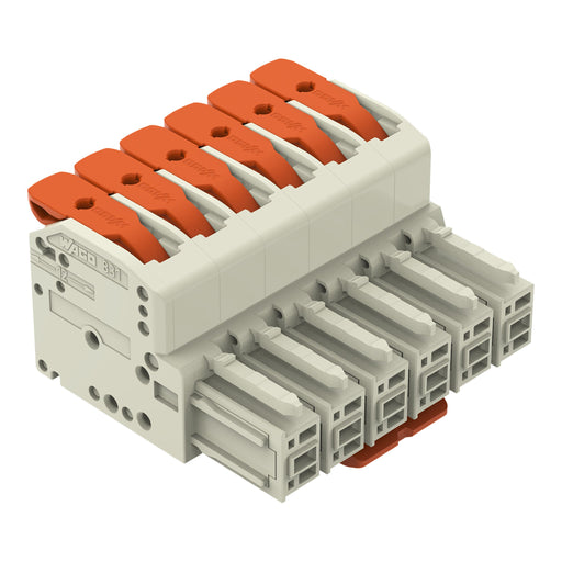 WAGO GmbH & Co. KG - Ein- und mehrpolige Klemmenleiste 1-Leiter-Federleiste 831-1106/322-004 Push-inCAGECLAMP,sw − 12 Stück