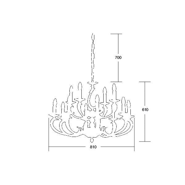 Brumberg Leuchten - Pendelleuchte 50806020 E14 chrom 12x40Wmax