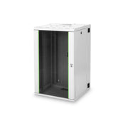 DIGITUS - Netzwerk-/Serverschrank Wandschrank mit Glastür DN-19 20-U-3 RAL 7035 H=980mm