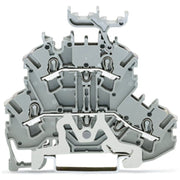 WAGO - Schutzleiter-Reihenklemme Doppelstockklemme 2002-2258 2,5 mm²,grau − 50 Stück