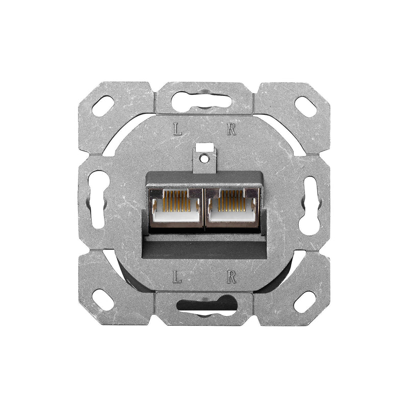 DIGITUS - Kommunikationsanschlussdose Kupfer Datendose 2f. Kat.6 DN-9006-N RAL 9010