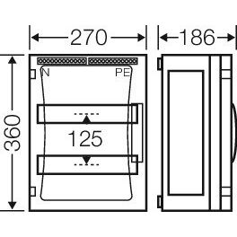 Hensel - Installationskleinverteiler ENYSTAR-Automatengehäuse FP 1219 24 Teilungseinheiten − 1 Stück
