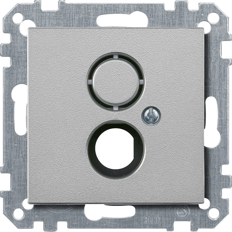 Merten - Einsatz/Abdeckung für Kommunikationstechnik Zentralplatte alu 468560 für BNC/TNC-Buchse
