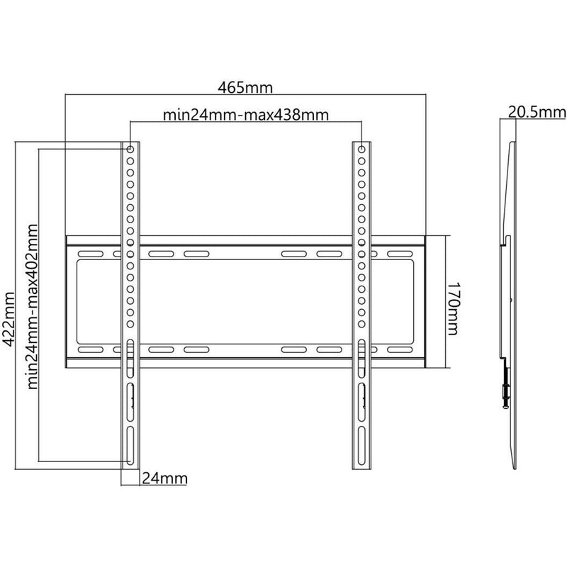 Goobay - Halterung für Audio-/Videosysteme TV-Wandhalterung 49730 FIX M (32-55)
