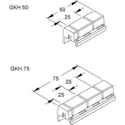 Niedax - Gitterlamellenhalter für Geräteeinbaukanal Profilhalteklammer GKH 50 W − 20 Stück