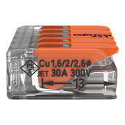 WAGO - Steckklemme Compact-Verbindungsklemme 221-615 5-Leiter bis 6qmm − 15 Stück