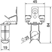 OBO Bettermann - Befestigungsklammer Trägerklammer SCVPO 7-13 D25 m.Rohraufna. u. 25mm − 50 Stück