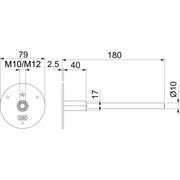 OBO Bettermann - Erdungsfestpunkt 205 DG L180 V4A und Doppelgewinde − 10 Stück