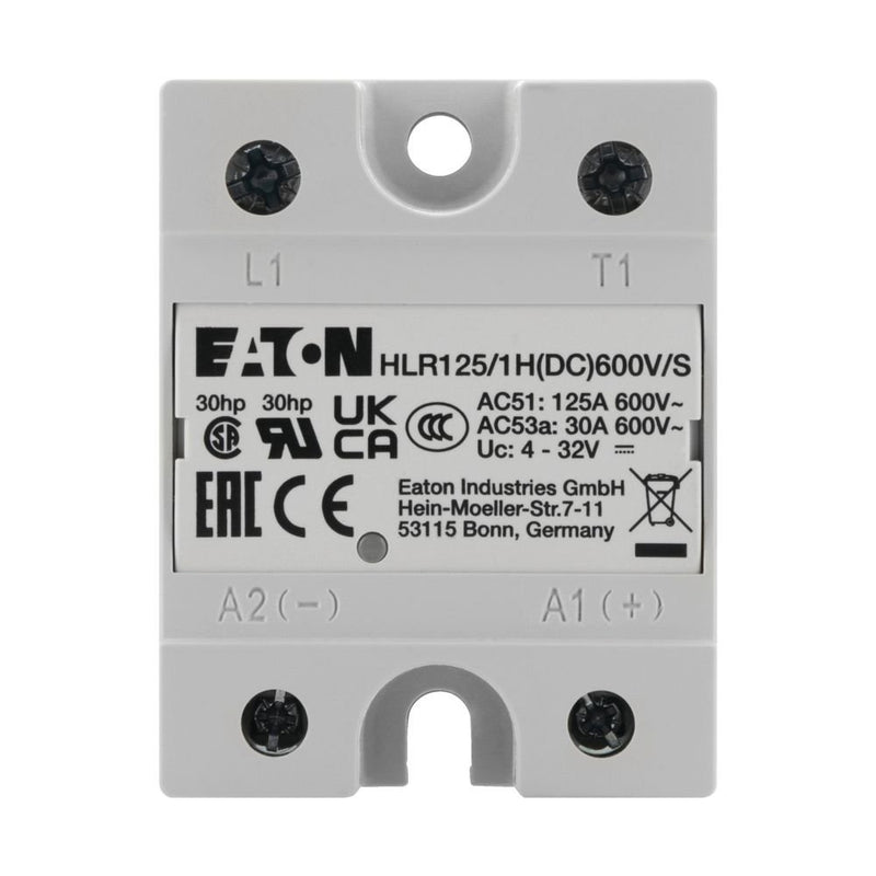 Eaton - Halbleiterrelais Halbleiterrelais, Hockey HLR125/1H(DC)600V/S Puck, 1-phasig, 125