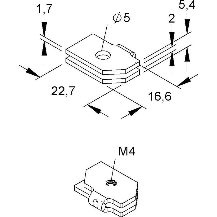 Niedax - Gleitmutter Gleitmuttern GNL 304 − 100 Stück
