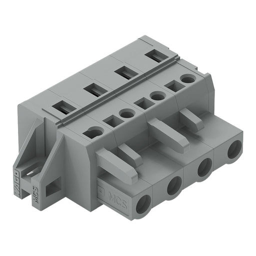WAGO - Kabelsteckverbinder für Leiterplattensteckverbinder 1-Leiter-Federleiste 231-204/031-000 CAGECLAMP,2,5 mm²,gr − 50 Stück
