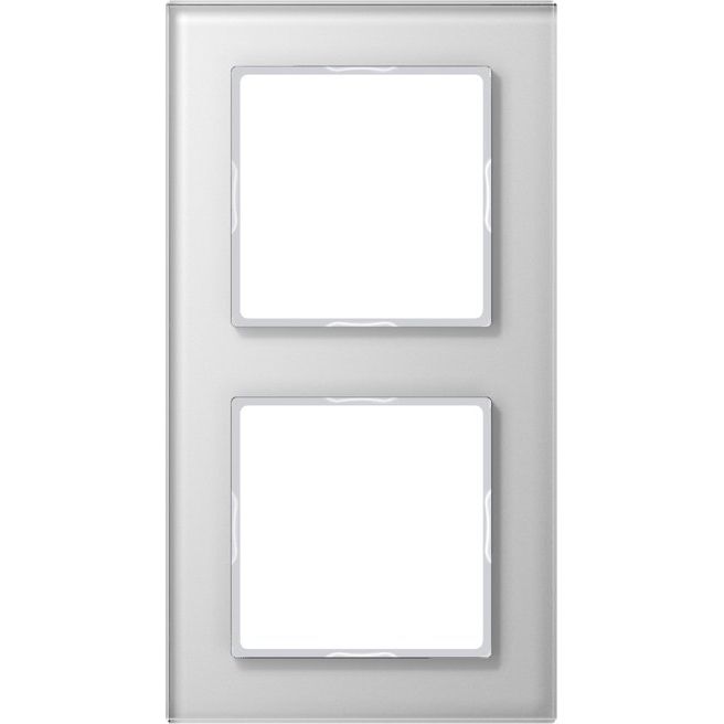 Jung - Abdeckrahmen Glasrahmen 2-fach aws AC 582 GL WW waage/senkrecht