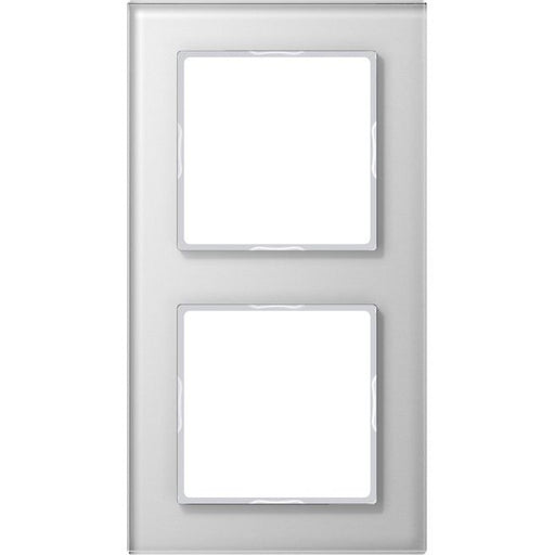 Jung - Abdeckrahmen Glasrahmen 2-fach aws AC 582 GL WW waage/senkrecht − 1 Stück by Jung
