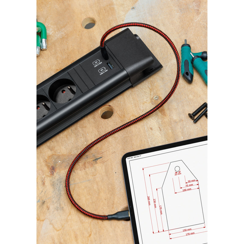 Bachmann - Mehrfachsteckdose Steckdosenleiste BM005939 6xUTE 1xSchalterUSB