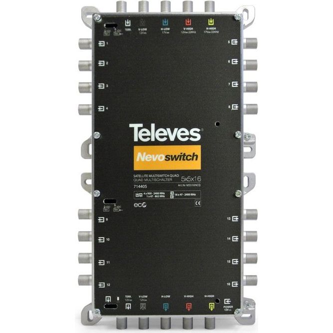Televes - Multischalter 5 in 16 Guß MS516NCQ NEVO m.NT quad kask