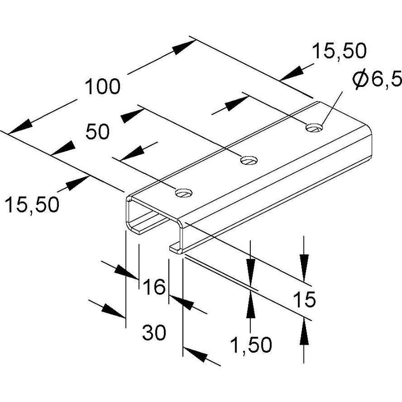 Niedax - Stiel/Profilschiene Ankerschiene 2970/3 SL − 3 Meter