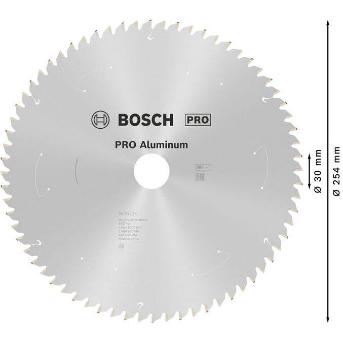 Bosch - Kreissägeblatt PRO Aluminium cordless 2608837780 Kreissägeblatt 254 x