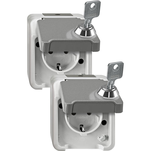 Merten - Steckdose SCHUKO-Steckdose MEG2418-8029 lichtgrau