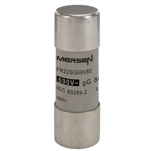 Mersen - Zylindrische Sicherung Sicherungseinsatz zylindr. FR22GG69V80 gG 22x58 80A − 10 Stück
