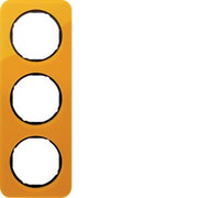 Berker - Abdeckrahmen Rahmen 3-fach 10132334 orange tra./sw glanz