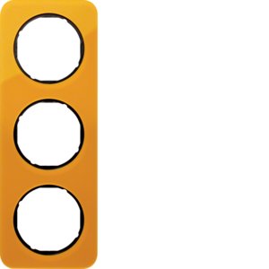 Berker - Abdeckrahmen Rahmen 3-fach 10132334 orange tra./sw glanz