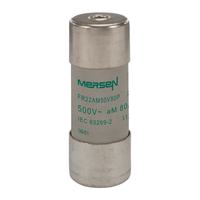 Mersen - Zylindrische Sicherung Sicherungseinsatz zylindr. FR22AM50V80P aM 22x58 80A − 10 Stück