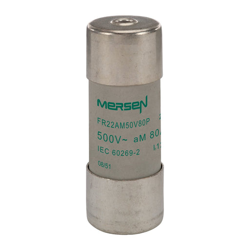 Mersen - Zylindrische Sicherung Sicherungseinsatz zylindr. FR22AM50V80P aM 22x58 80A − 10 Stück