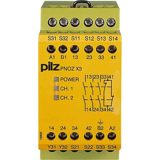 Pilz - Gerät zur Überwachung von sicherheitsgerichteten Stromkreisen Not-Aus-Schaltgerät PNOZ X3 #774316 120AC24DC3n/o1n/c1so