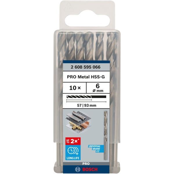 Bosch - Bohrer PRO Metal HSS-G 2608595066 Spiralbohrer 6 x 57