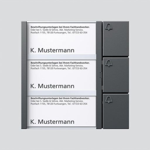 Siedle&Söhne - Funktionsmodul für Türkommunikation Tasten-Modul TM 612-3 DG dgr/gli