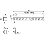 DEHN - Zubehör/Ersatzteile für Erdung und Blitzschutz C-Montageschienen MSCMDHV4AL1500MZV2A