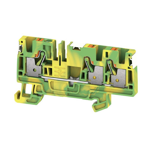 Weidmüller - Schutzleiter-Reihenklemme Klemme A3C 4 PE DL PUSH IN, 4 mm² − 50 Stück