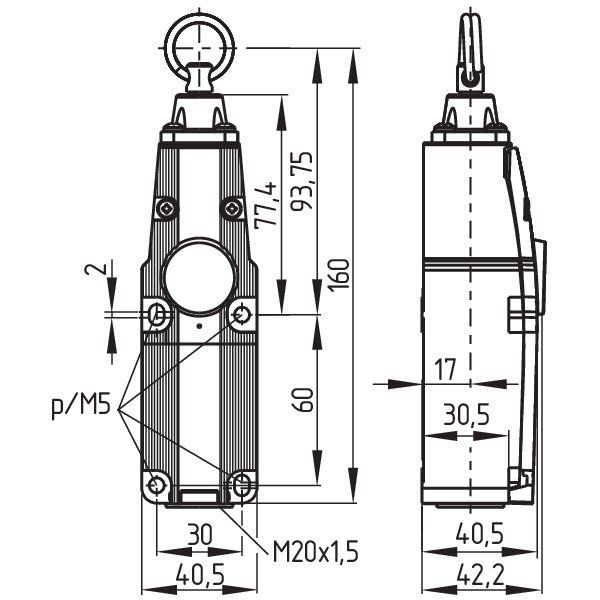 Schmersal - NOT-AUS-Seilzugschalter Seilzugschalter TQ 700-20
