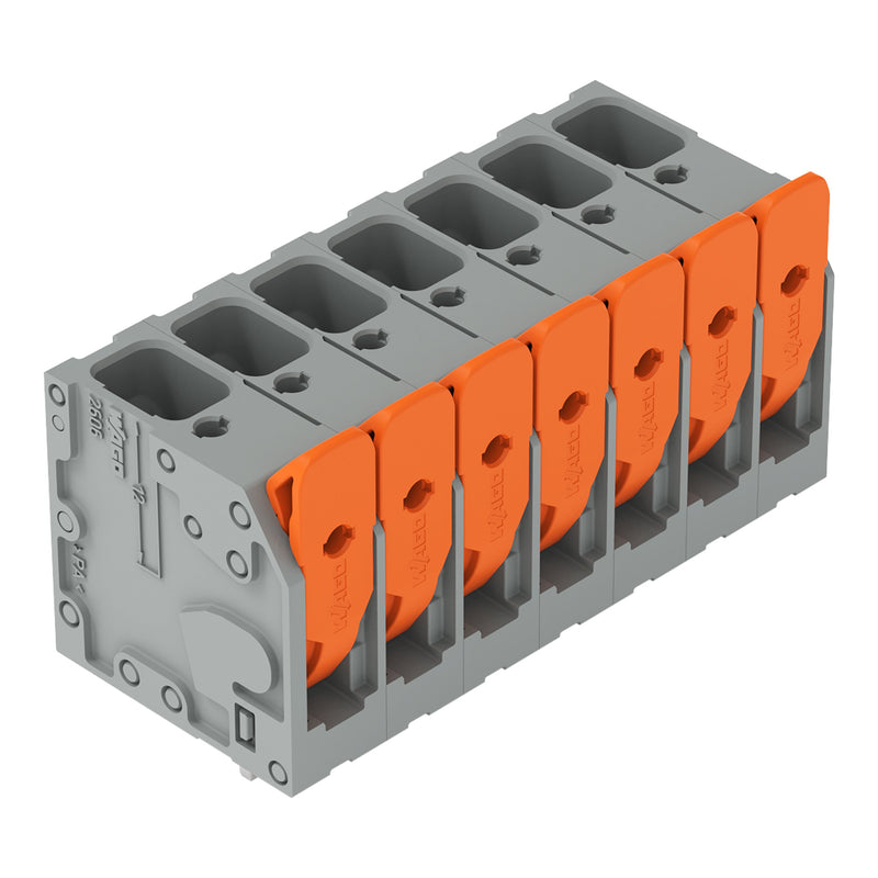 WAGO - Leiterplattenklemme Hebel 2606-3107/020-000 6mm²,grau − 35 Stück