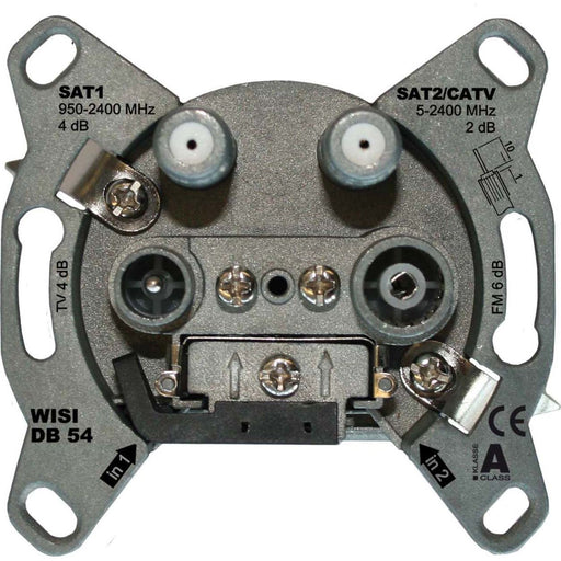 Wisi - Antennensteckdose SAT, Stichdose, 2/4 dB DB54 5...2400 MHz, 4-Loch