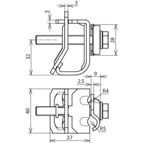 DEHN - Anschlussklemme für Blitzschutz Dachrinnenklemme DRKDUL810W1622ESTSTT St/tZn f.Wulst 16-22
